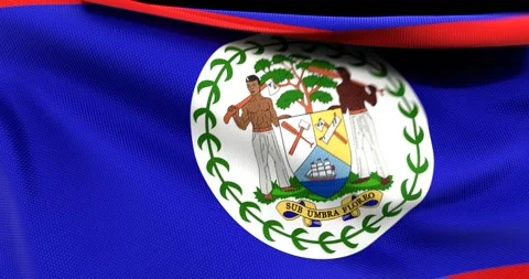 Flag of Belize Waving 3D Animation Close up, 4K UHD 60 FPS Video stock 160422655