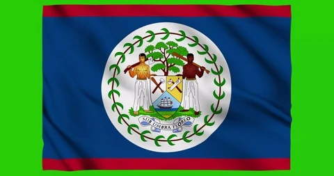 Flag of Belize waving on a samless loop over an easily removable background 스톡 동영상 98370853