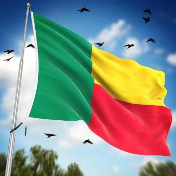 Flag of Benin Flag of Benin , This is a computer generated and 3d rendered... Foto stock
