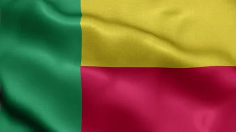 Flag of Benin fluttering in the wind. Video stock 221084375