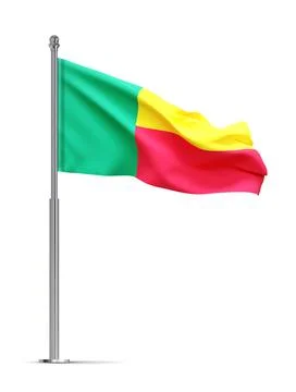 Flag of Benin isolated on white background Stock Illustration