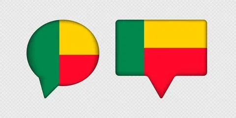 Flag of Benin in speech bubble. Illustrazione stock