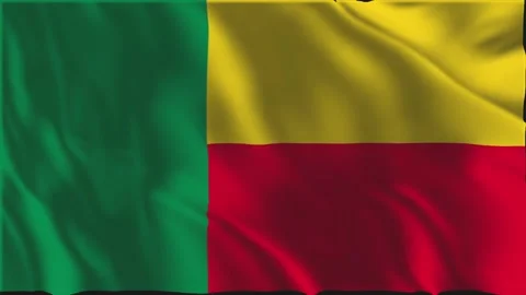 Flag of Benin waving slowly Stock-Footage 338354615