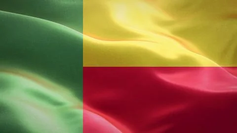 Flag of Benin waving in the wind. 3D Waving flag design. Stock Illustration
