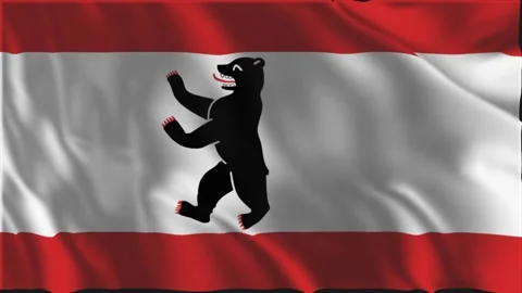 Flag of Berlin waving slowly Stock Footage 341768569