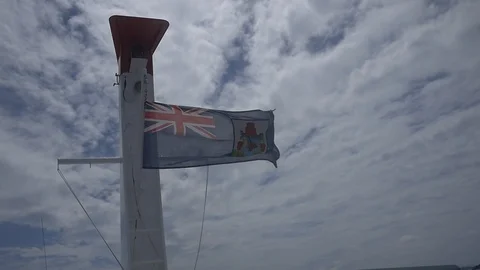 Flag of Bermuda Island in slow motion. Stock Footage 91944802