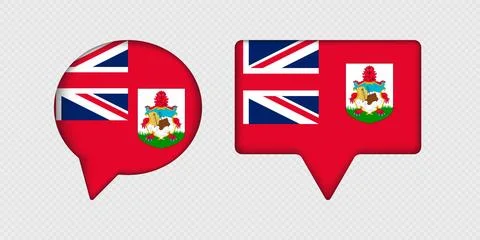 Flag of Bermuda in speech bubble. Illustrazione stock