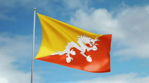 Flag of Bhutan 스톡 동영상 435227