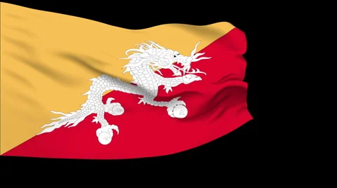 Flag of Bhutan Stock Footage 1054743