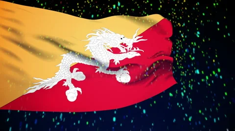 Flag of Bhutan Stock Footage 1054761
