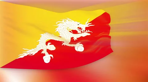 Flag of Bhutan Stock-Footage 1054775