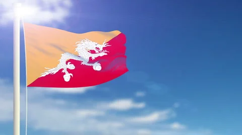 Flag of Bhutan Video stock 1055280