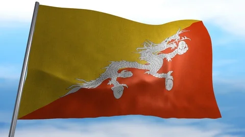 Flag of Bhutan Stock Footage 118548081