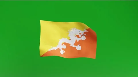 Flag of Bhutan Stock Footage 162025748