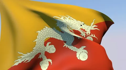 Flag of Bhutan HD Stock Footage 14976593