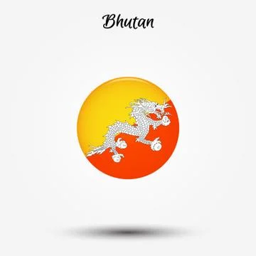 Flag of Bhutan icon Stock Illustration