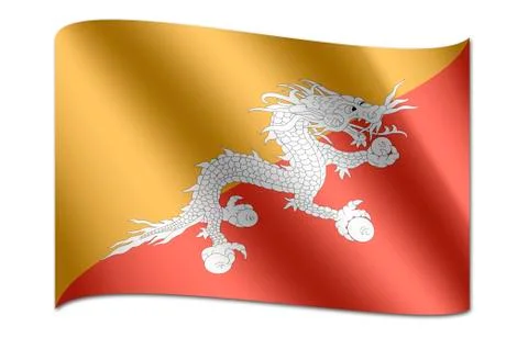 Flag of bhutan 스톡 일러스트