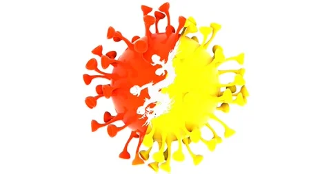 Flag of Bhutan on Seamless looping 3D animation of the covid-19 Corona Virus Stock Footage 166461242