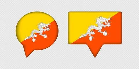 Flag of Bhutan in speech bubble. Illustrazione stock