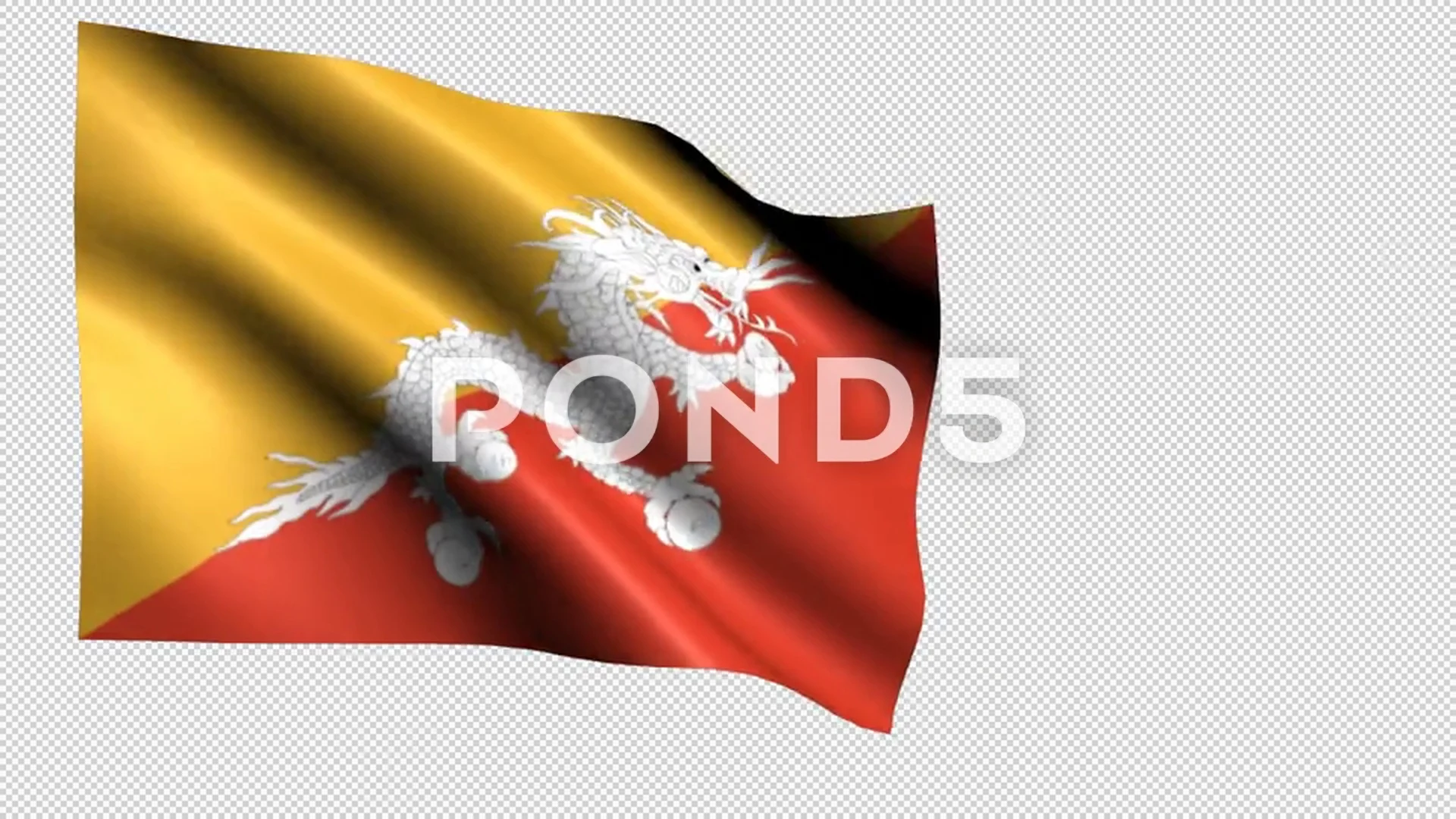 The flag of Bhutan on a transparent back... | Stock Video | Pond5