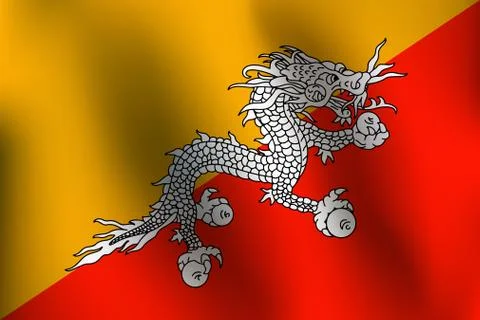 Flag of Bhutan - Vector Illustration Stock Illustration