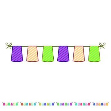Flag birthday flags cartoon vector graphic Stock Illustration