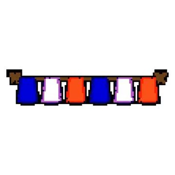 Flag birthday flags pixel art vector illustration Stock Illustration