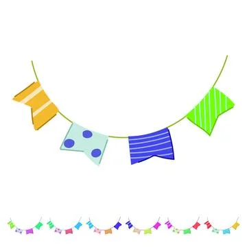 Flag birthday flags vector cartoon graphic Stock Illustration