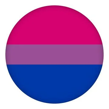 Flag Bisexual round icon, round badge or button. Template design, vector Illustrazione stock