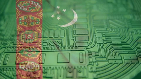 Flag with Bitcoin Cryptocurrency Stock Footage 166805665