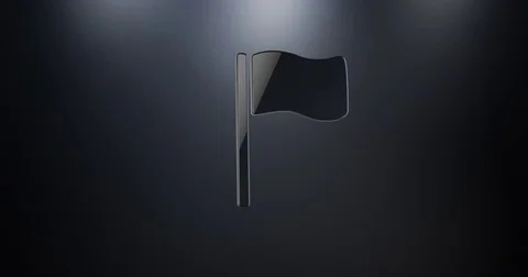 Flag Black 3d Icon Stock Footage 69807097