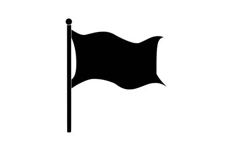 Flag black icon, isolated on white background. Vector illustration. Stock Illustration
