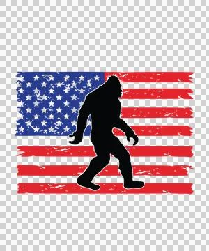 Flag Black Silhouette Of A Creature Walking Over Variation A Stock Illustration