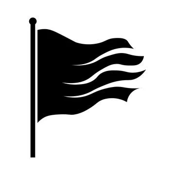 Flag black vector icon on white background Stock Illustration