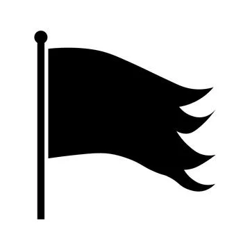 Flag black vector icon on white background Stock Illustration