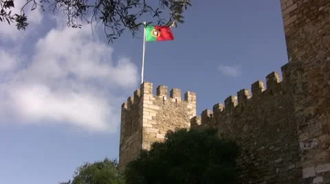 Flag blowing at St George's Castle Video stock 20474430