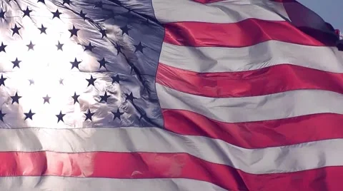 Flag Blowing in Wind 8 Stock Footage