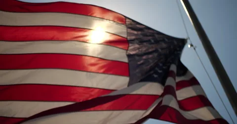 Flag Blowing in the Wind Stock Footage 154373612