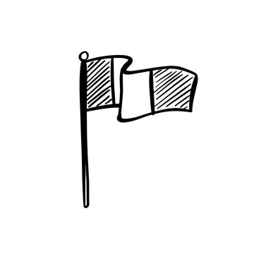 A flag blowing in the wind Illustrazione stock