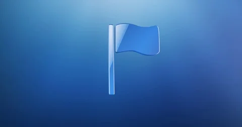 Flag Blue 3d Icon Stock Footage 69807188