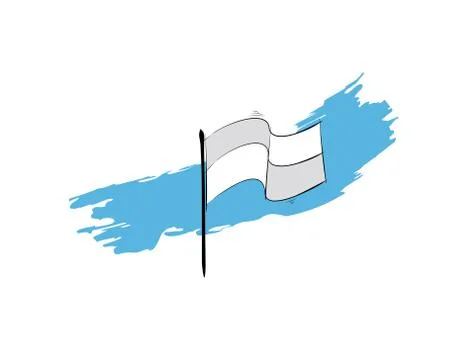 Flag blue brush on white background in vector illustration Stock Illustration