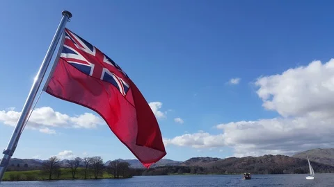 Flag on a boat - fluttering in the wind Stock Footage 110860332