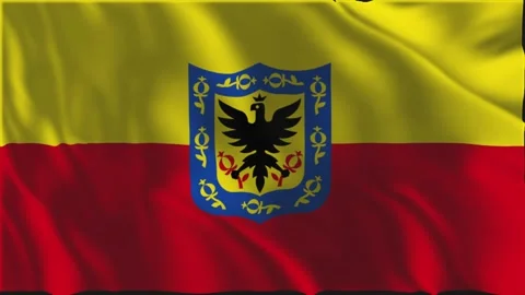 Flag of Bogotá waving slowly Stock Footage 341609658