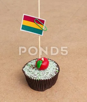 Flag of bolivia on cupcake Stock Photos