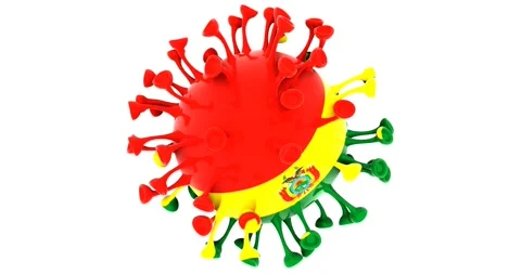 Flag of Bolivia on Seamless looping 3D animation of the covid-19 Corona Virus Stock Footage 166460922