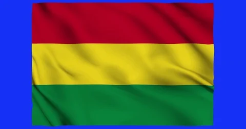 Flag of Bolivia waving on a samless loop over an easily removable background Stock Footage 98370881