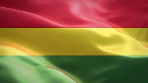 Flag of Bolivia waving in the wind. 3D Waving flag design. Stock Illustration