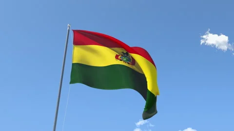 The flag of Bolivia Waving on the Wind. Stock Footage 40515431
