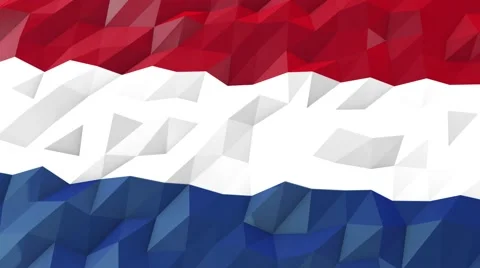 Flag of Bonaire, Sint Eustatius and Saba 3D Wallpaper Illustration Stock Footage 66418627