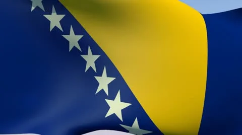 Flag of Bosnia HD Stock Footage 14880785